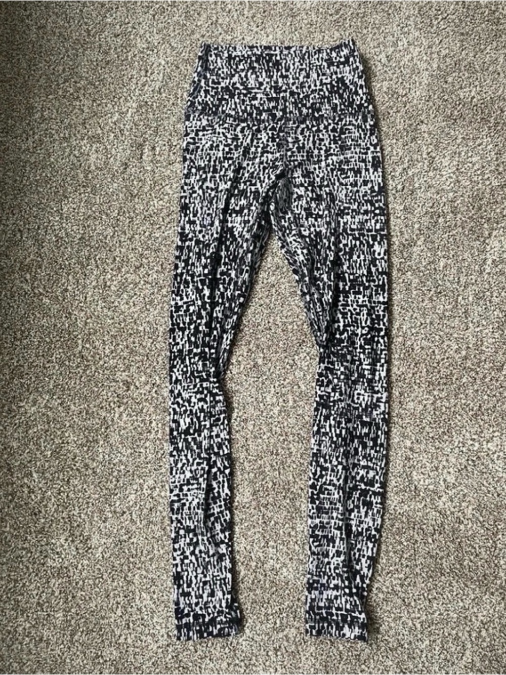 lululemon athletica Black & White Abstract Print High-Rise Leggings